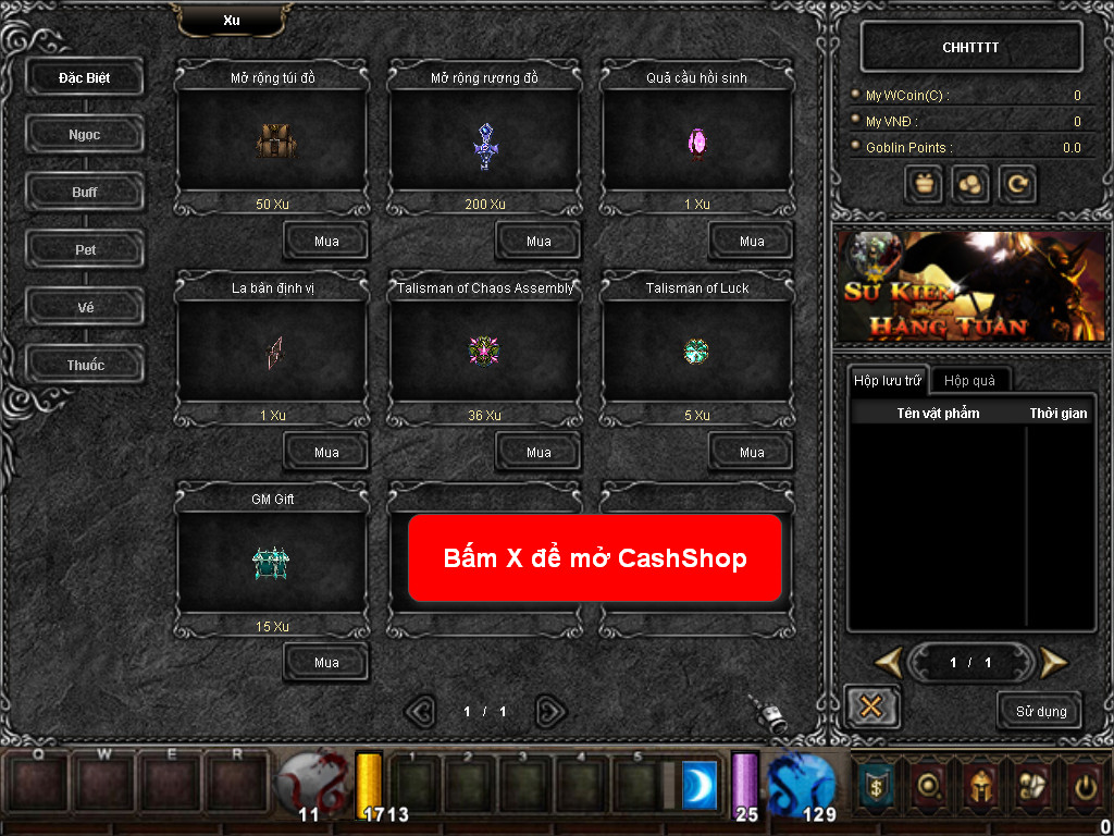 Chức năng chính của Game MU Thiên Sơn